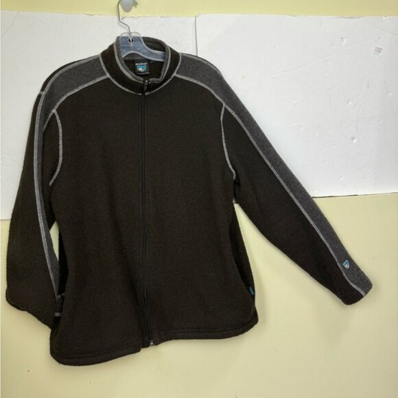 Kuhl Alfpaca Fleece Full Zipper Fleece Jacket Pockets Warm Outdoor Unisex L Grey - Picture 5 of 16